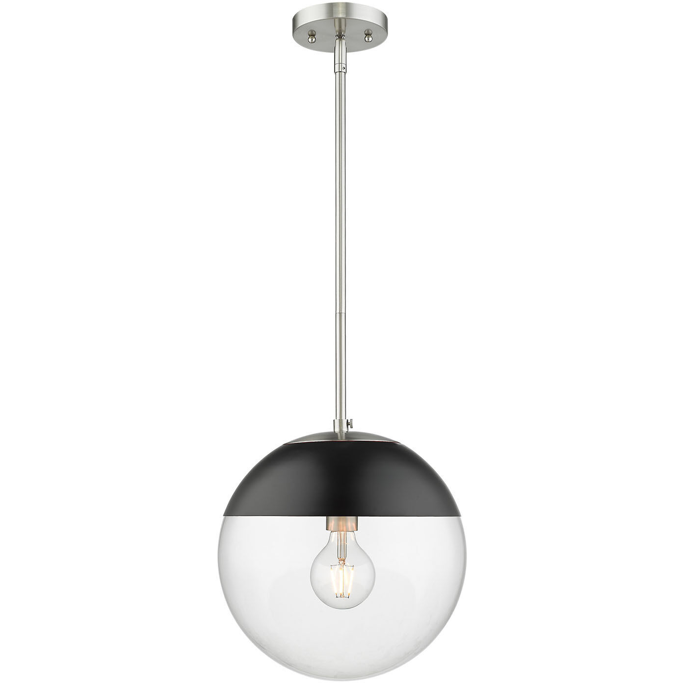 Dixon Pendant Ceiling Light in Pewter, Matte Black, Large
