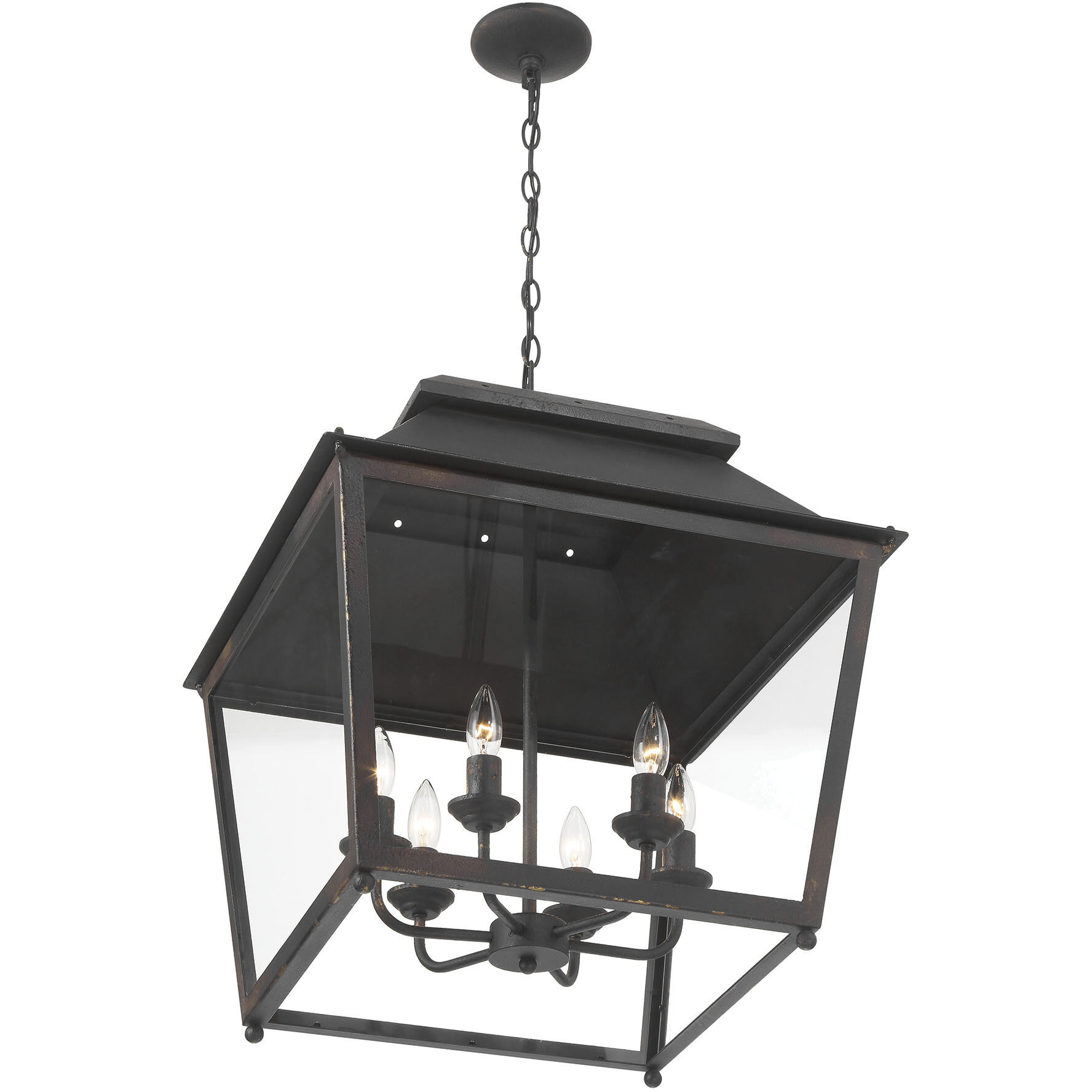 Abingdon Pendant Ceiling Light in Antique Black Iron