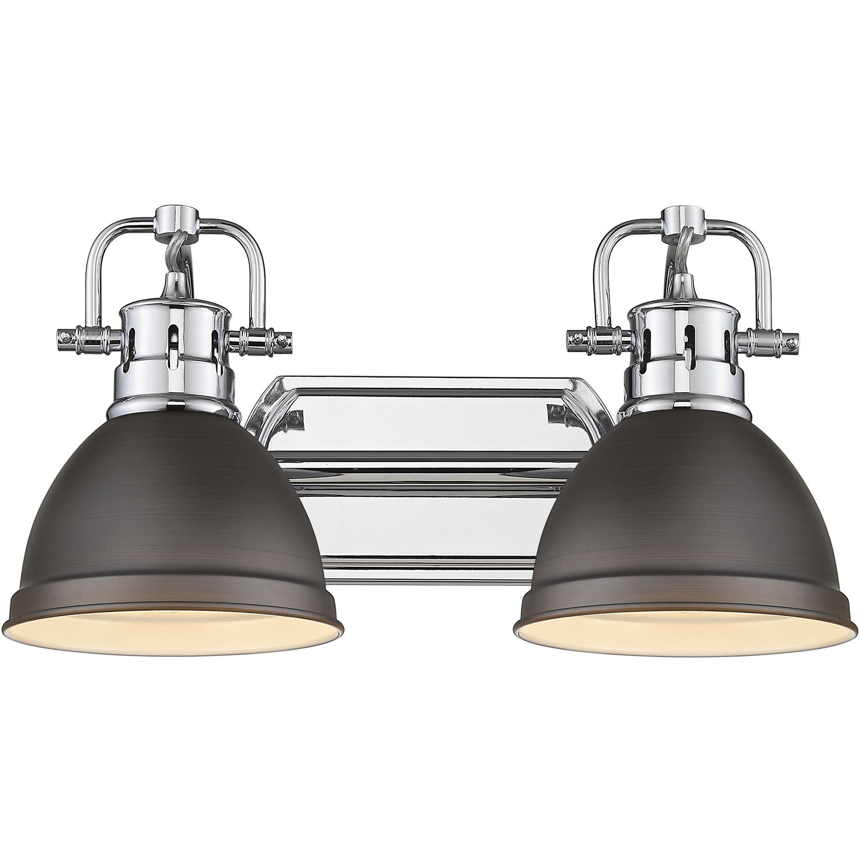 Yep Duncan Vanity Wall Light in Chrome, Rubbed Bronze