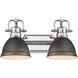 Yep Duncan Vanity Wall Light in Chrome, Rubbed Bronze
