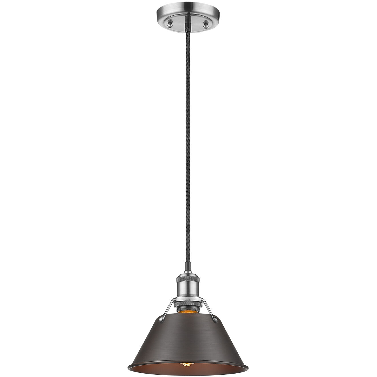 Yep Orwell Pendant Ceiling Light in Pewter, Rubbed Bronze, Small