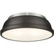Yep Duncan 2 Light 14 inch Pewter Flush Mount Ceiling Light in Rubbed Bronze