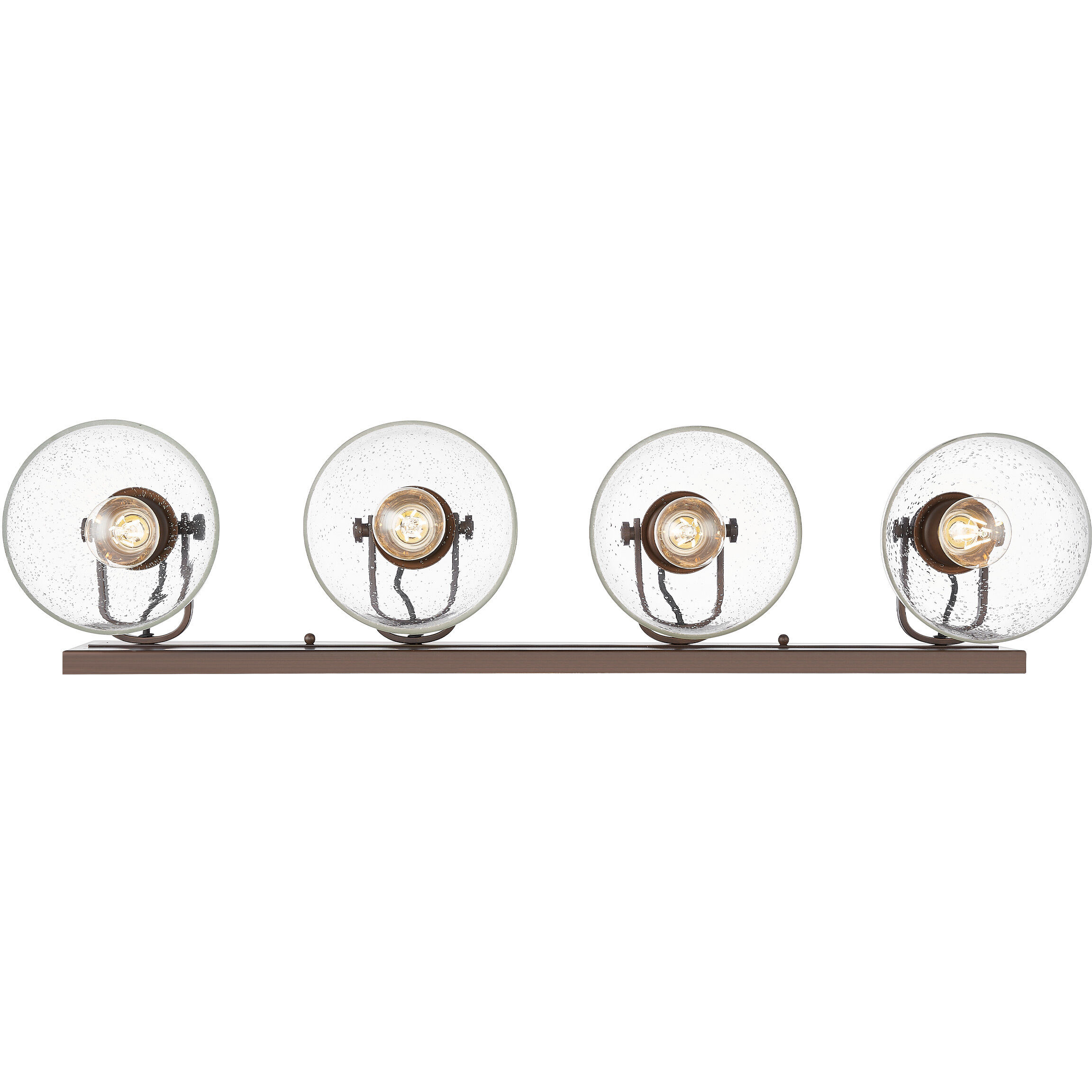 Yep Hines Vanity Wall Light in Rubbed Bronze, Seeded Glass