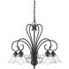 Homestead 5 Light 25 inch Matte Black Nook Chandelier Ceiling Light in Clear Glass