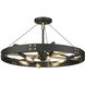 Vaughn 6 Light 22.5 inch Natural Black with Aged Brass Semi-Flush Ceiling Light
