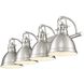 Duncan 4 Light 33.5 inch Pewter Bath Vanity Light Wall Light