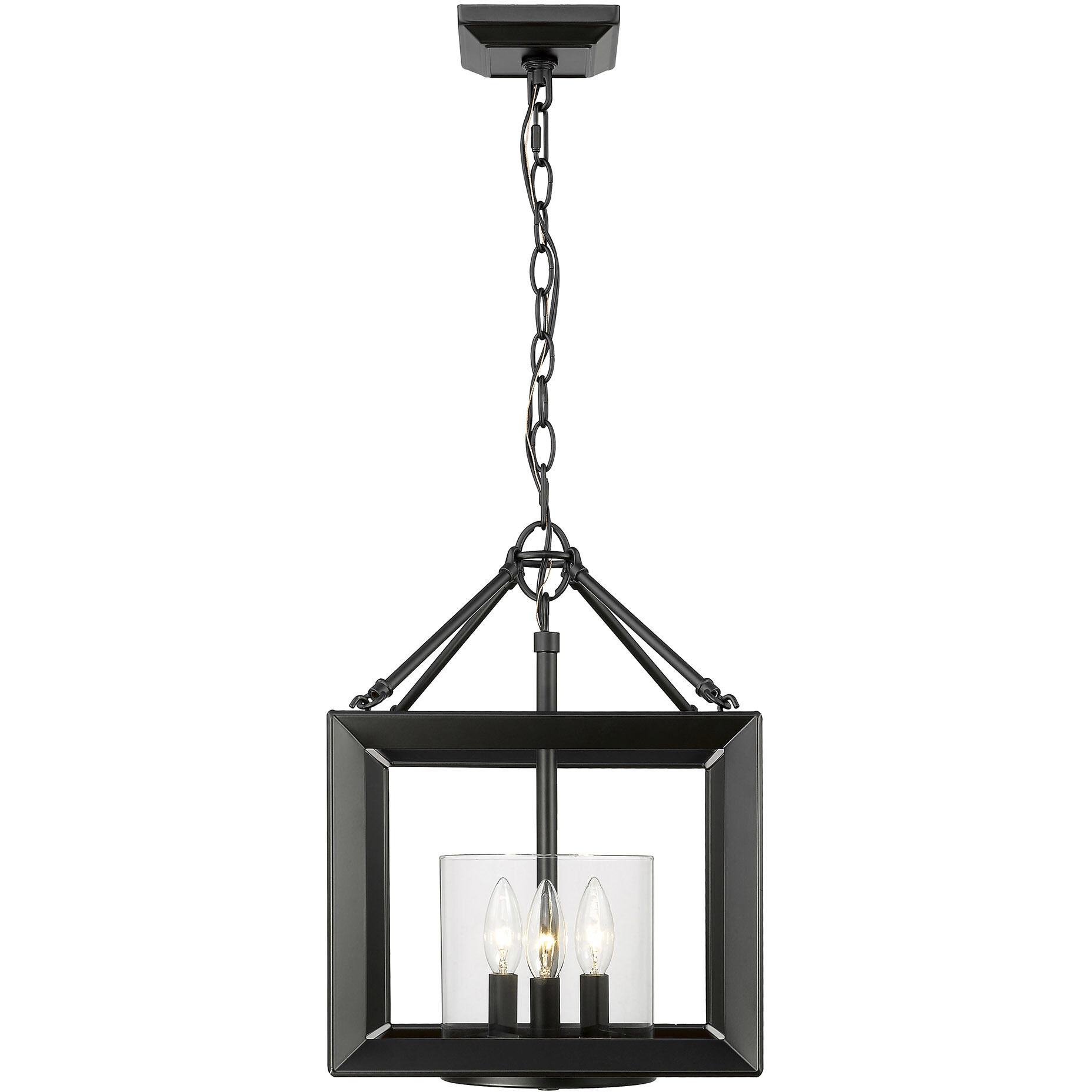 Smyth 11.75 inch 60.00 watt Matte Black Chandelier Ceiling Light in Clear Glass, Mini