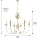 Lillianne 33.75 inch 60.00 watt Antique Ivory Chandelier Ceiling Light