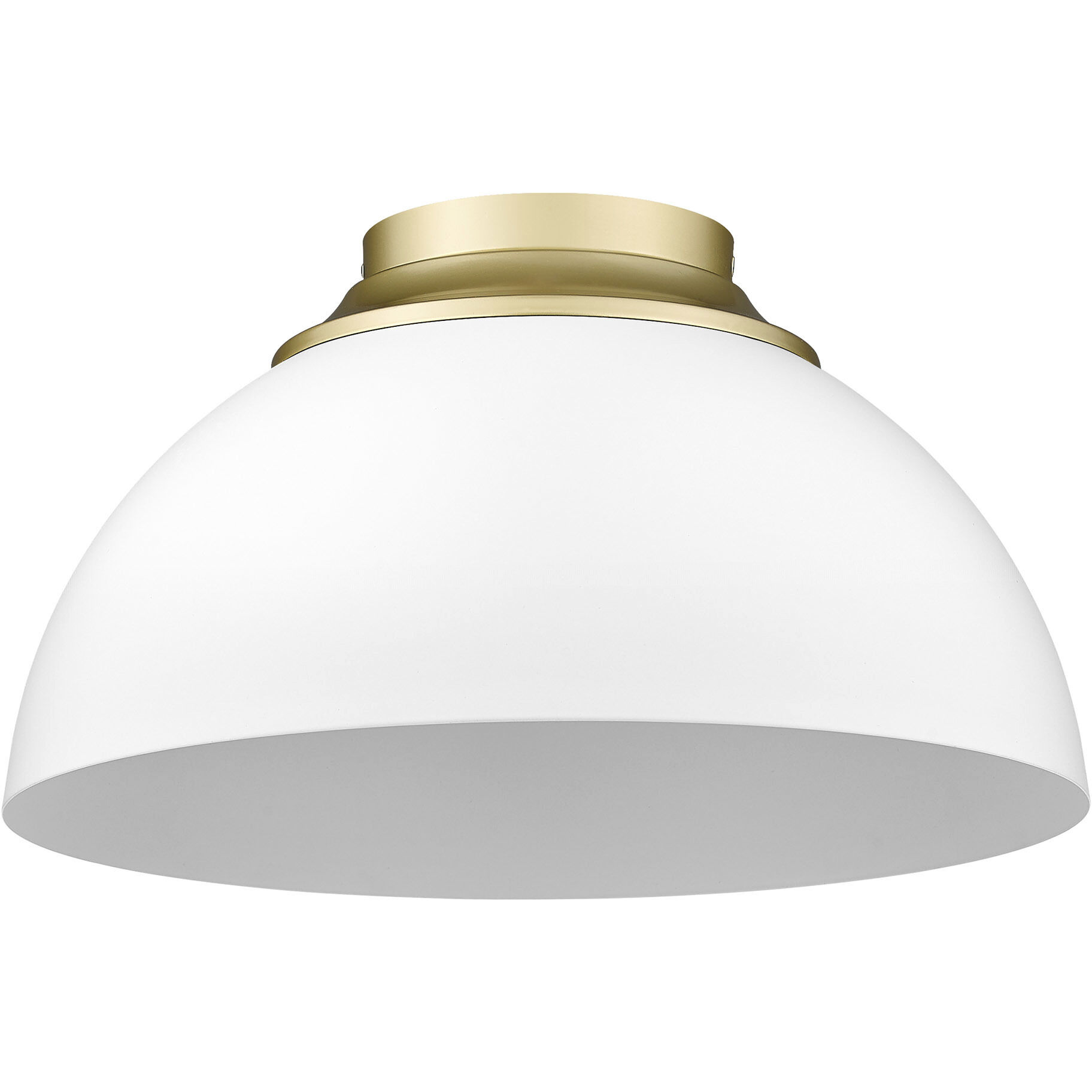 Yep Zoey 3 Light 13.75 inch Olympic Gold Flush Mount Ceiling Light in Matte White