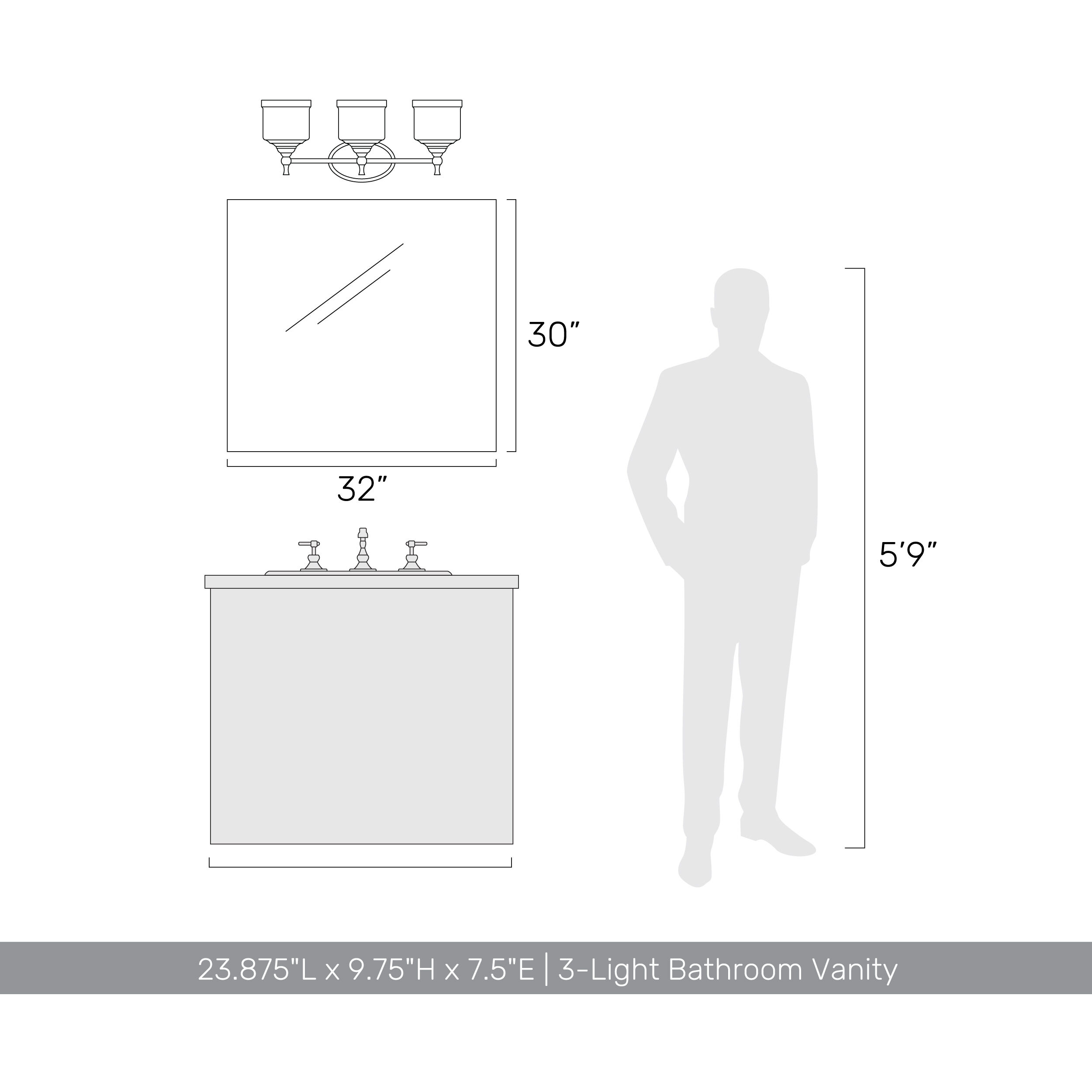 Keating Vanity Wall Light in Antique Black Iron