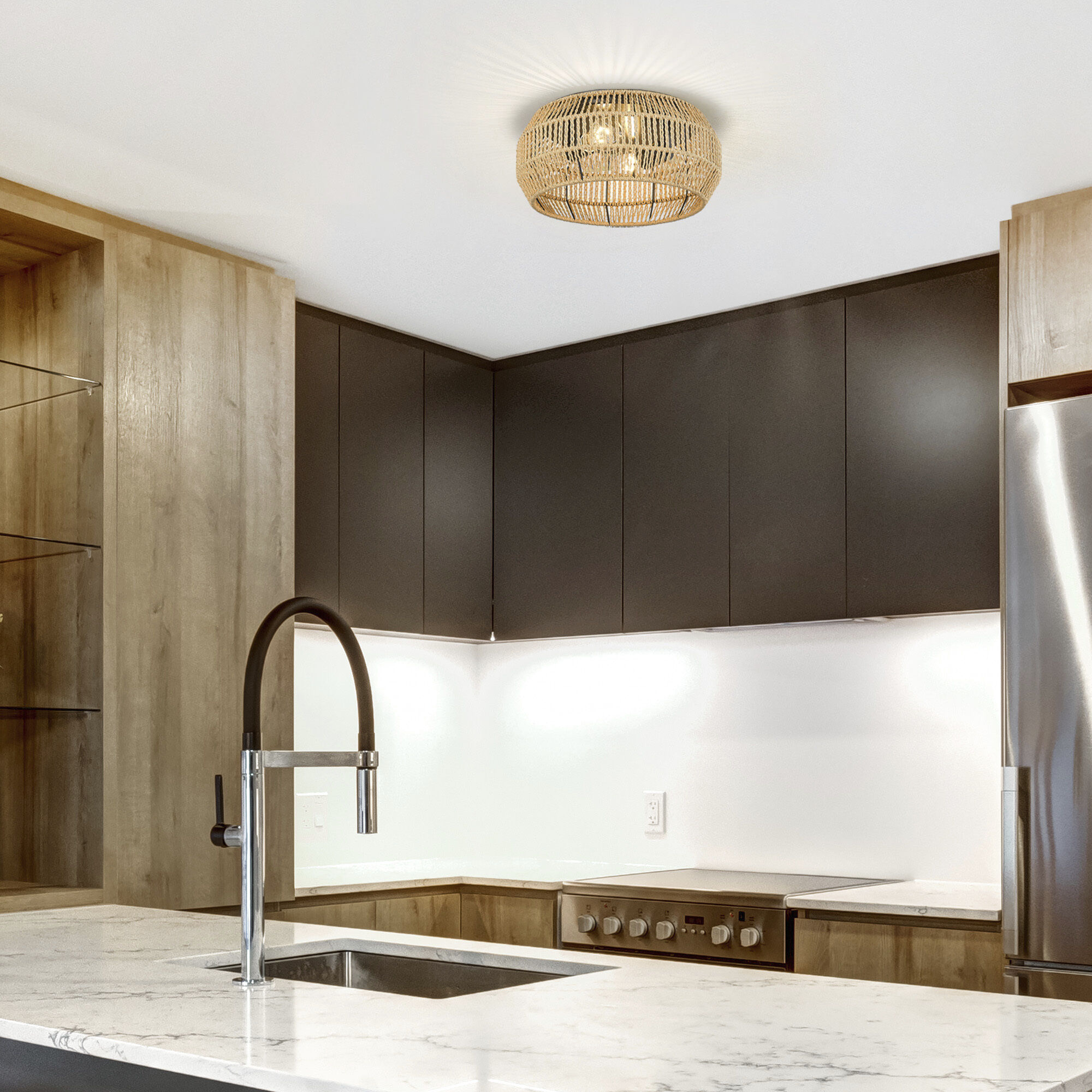 Marlee 2 Light 14.13 inch Matte Black Flush Mount Ceiling Light