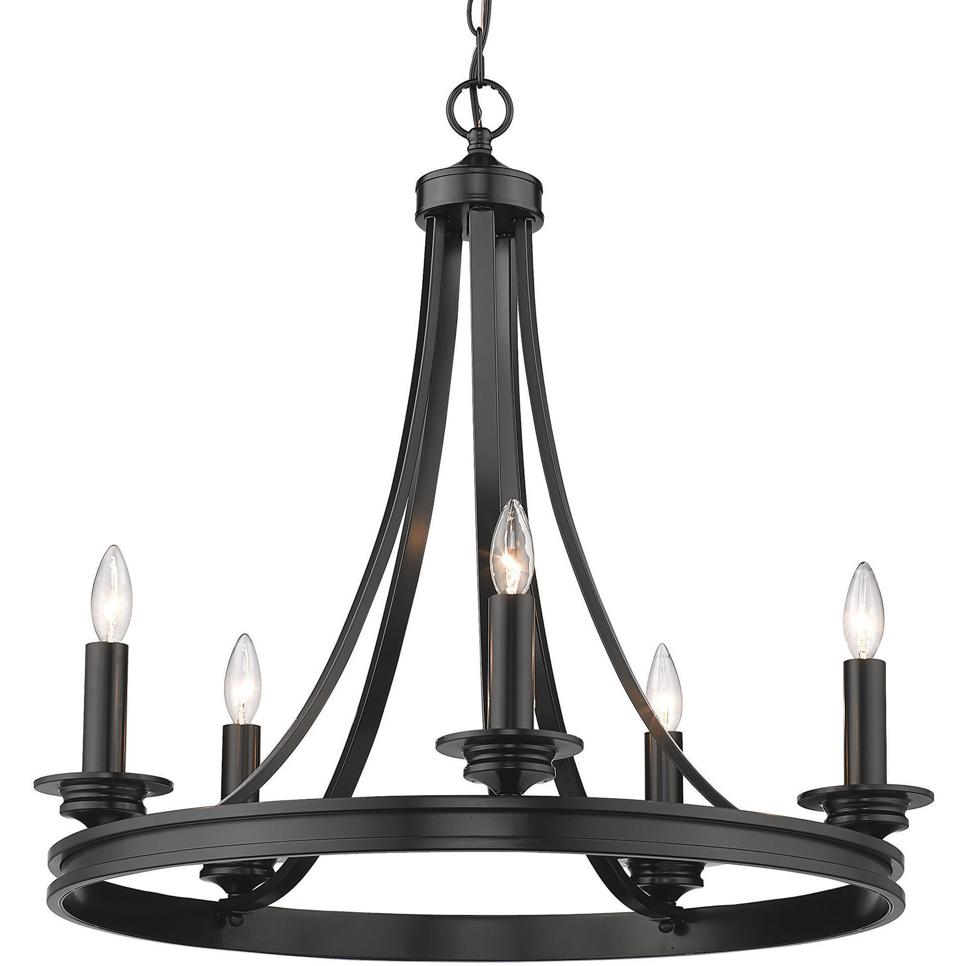 Saldano 27.5 inch 60.00 watt Matte Black Chandelier Ceiling Light