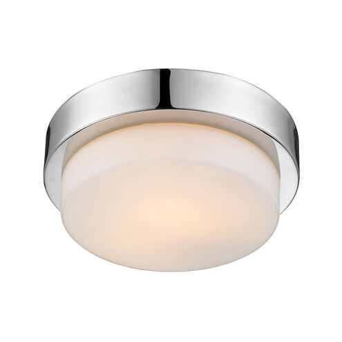 Multi-Family 1 Light 9 inch Chrome Flush Mount Ceiling Light, Damp