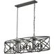 Alcott Linear Pendant Ceiling Light in Antique Black Iron