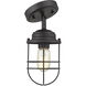 Seaport 1 Light 5 inch Matte Black Semi-flush Ceiling Light