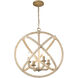 Marina 4 Light 23 inch Burnished Chestnut Chandelier Ceiling Light, Caged