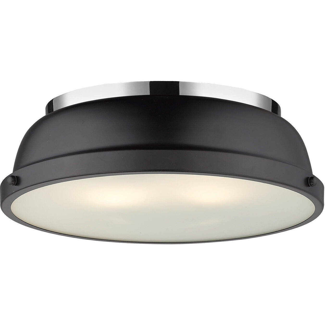 Yep Duncan 2 Light 14 inch Chrome Flush Mount Ceiling Light in Matte Black, Damp