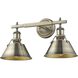 Yep Orwell Vanity Wall Light in Opal Glass, Brushed Champagne Brass