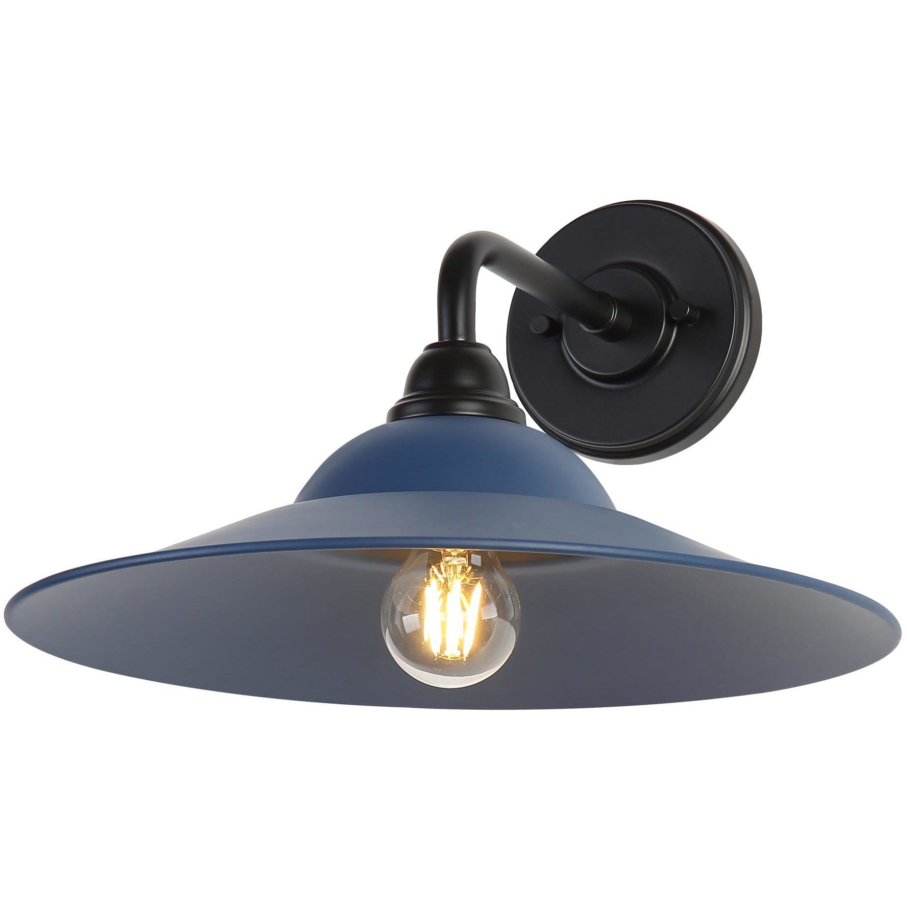 Yep Croma 1 Light 15.5 inch Matte Black Outdoor Wall in No Glass, Matte Blue