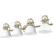 Duncan 4 Light 33.5 inch Aged Brass Bath Vanity Light Wall Light in Matte White