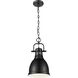 Yep Duncan 1 Light 8.88 inch Matte Black Pendant Ceiling Light, Small