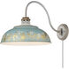 Kinsley 1 Light 14 inch Aged Galvanized Steel Swing Arm Wall Lamp Wall Light in Antique Teal