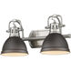 Yep Duncan Vanity Wall Light in Pewter, Rubbed Bronze