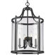 Payton Pendant Ceiling Light in Matte Black, Caged