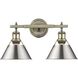 Yep Orwell Vanity Wall Light in Aged Brass, Pewter