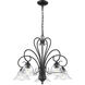 Homestead 5 Light 25 inch Matte Black Nook Chandelier Ceiling Light in Clear Glass
