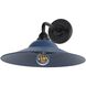 Croma 1 Light 9 inch Matte Black Outdoor Wall Sconce in No Glass, Matte Blue