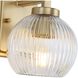Elliott 1 Light 7.25 inch Brushed Champagne Bronze Vanity Light Wall Light in Ribbed Clear