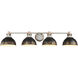 Kinsley 4 Light 39.38 inch Aged Galvanized Steel Bath Vanity Light Wall Light in Antique Black Iron