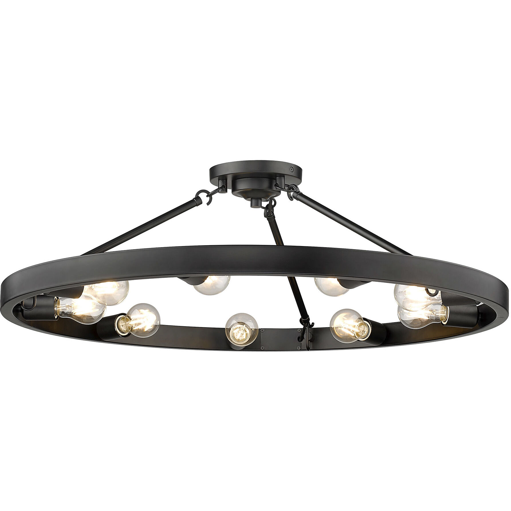Castile 9 Light 32 inch Matte Black Semi-Flush Mount Ceiling Light