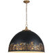 Alison 8 Light 27 inch Vintage Gold Pendant Ceiling Light in Weathered Black Iron