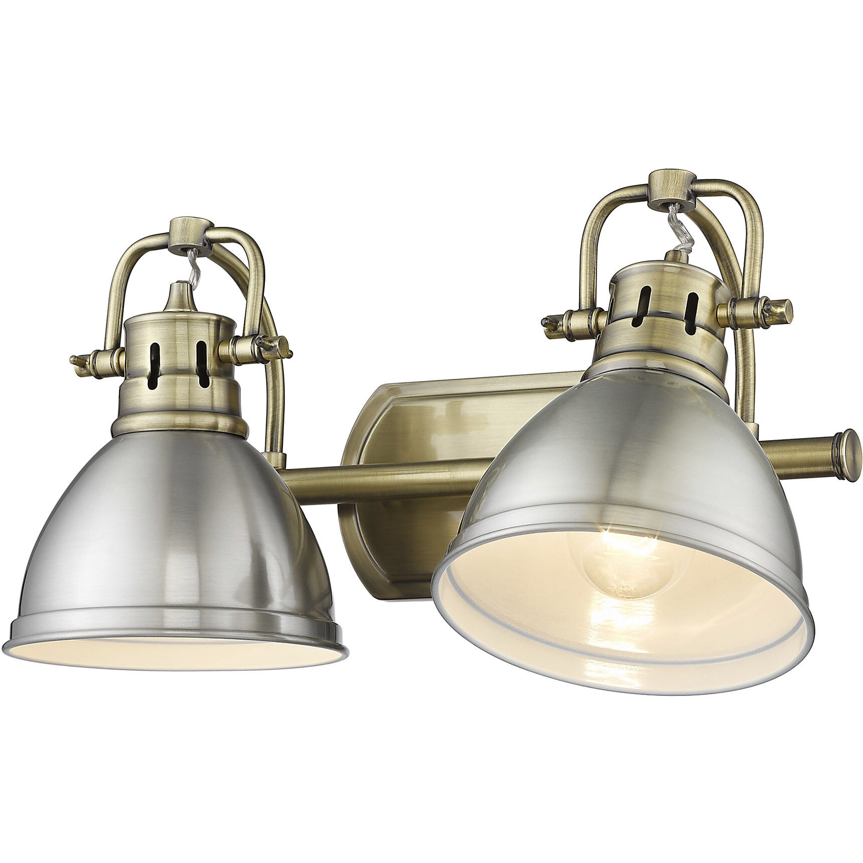 Yep Duncan Vanity Wall Light in Aged Brass, Pewter