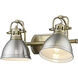 Yep Duncan Vanity Wall Light in Aged Brass, Pewter