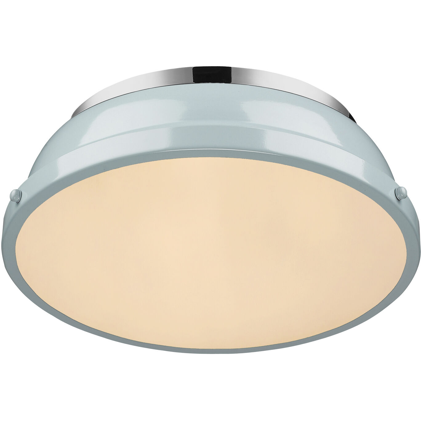 Yep Duncan 2 Light 14 inch Chrome Flush Mount Ceiling Light in Seafoam, Damp