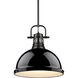 Yep Duncan Pendant Ceiling Light in Matte Black, Black, Large