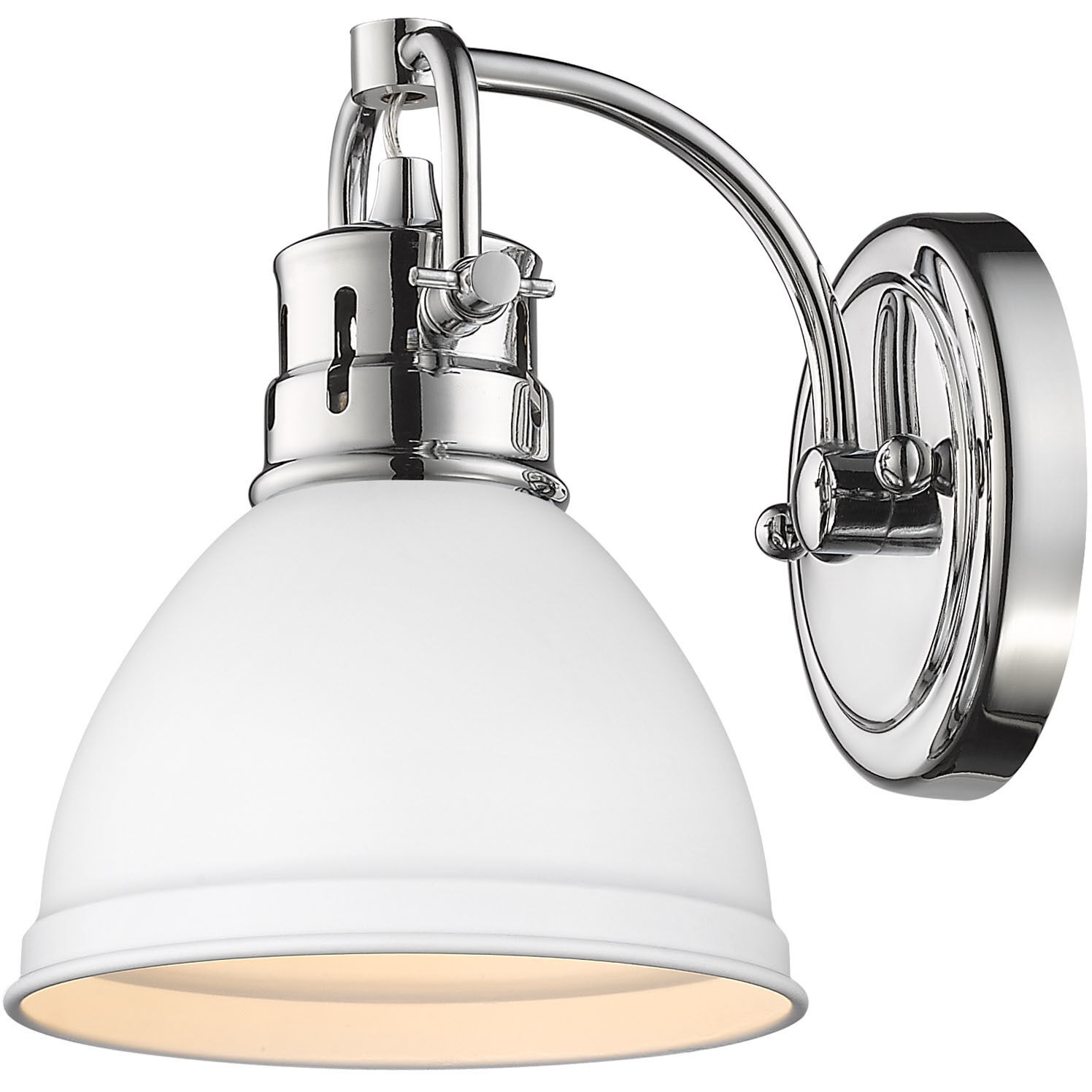 Yep Duncan Vanity Wall Light in Chrome, Matte White