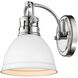 Yep Duncan Vanity Wall Light in Chrome, Matte White