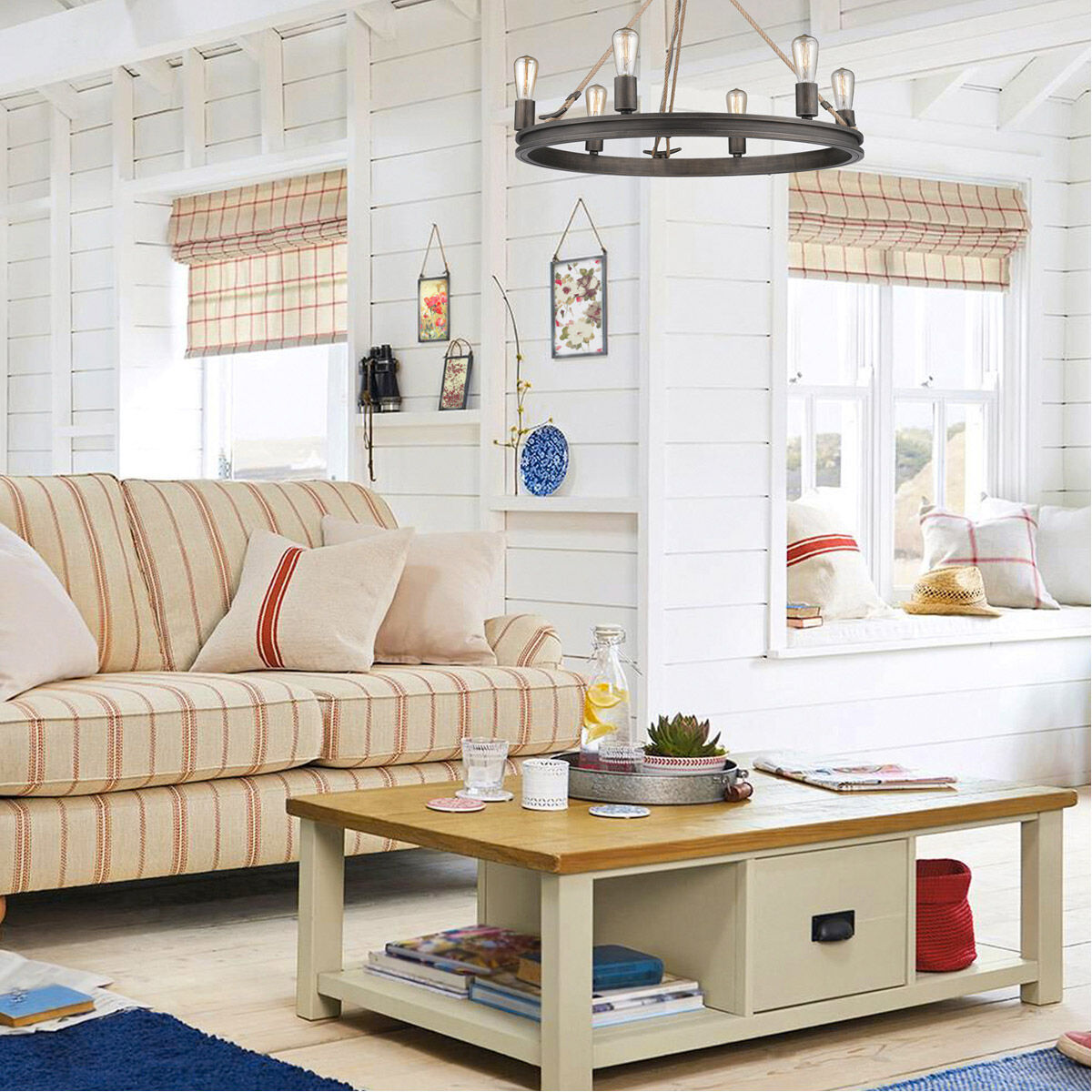 Chatham 6 Light 27 inch Gunmetal Bronze Chandelier Ceiling Light