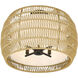 Everly 4 Light 19 inch Matte Black Semi-Flush Mount Ceiling Light in Natural Rattan