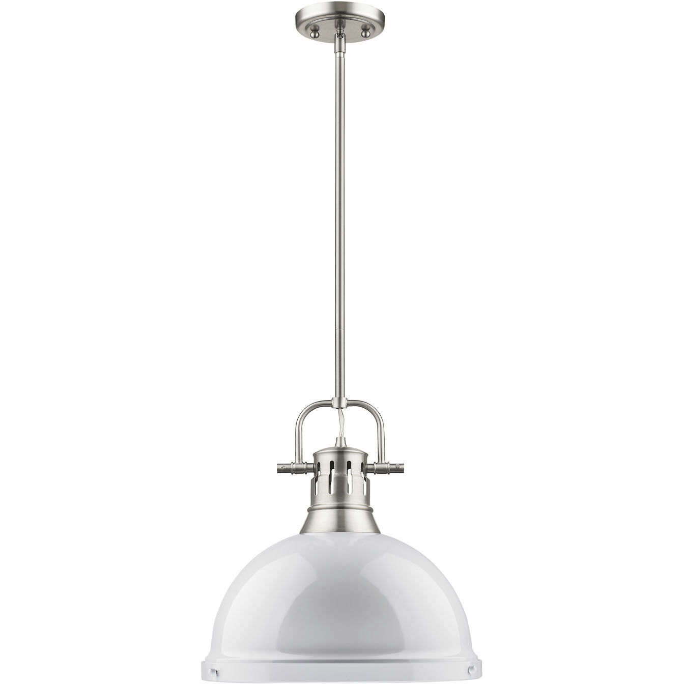 Yep Duncan 1 Light 14 inch Pewter Pendant Ceiling Light in White, Large