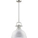 Yep Duncan 1 Light 14 inch Pewter Pendant Ceiling Light in White, Large