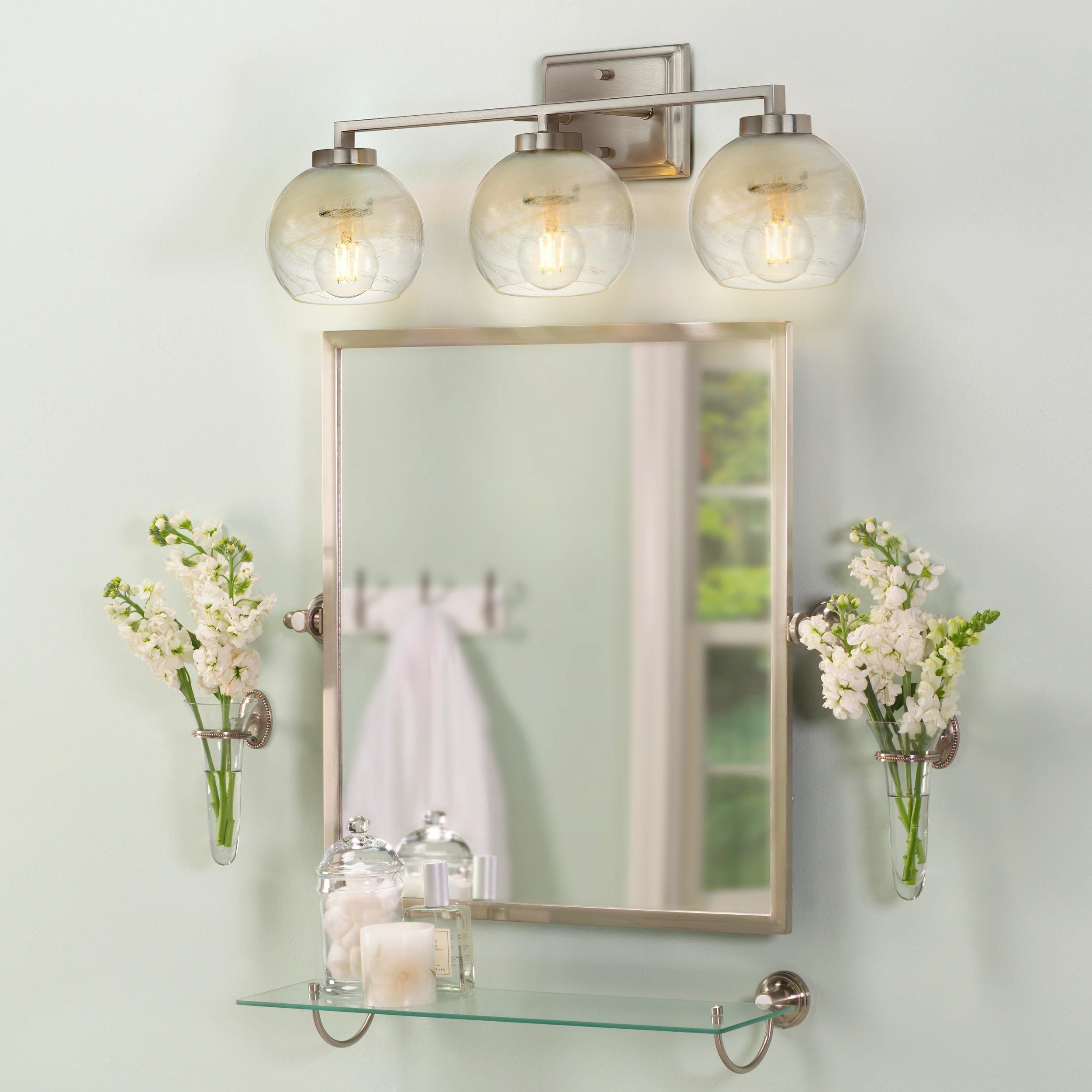 Yep Elliott Vanity Wall Light in Pewter, Clear Glass