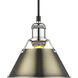 Yep Orwell 1 Light 7.5 inch Chrome Pendant Ceiling Light in Aged Brass