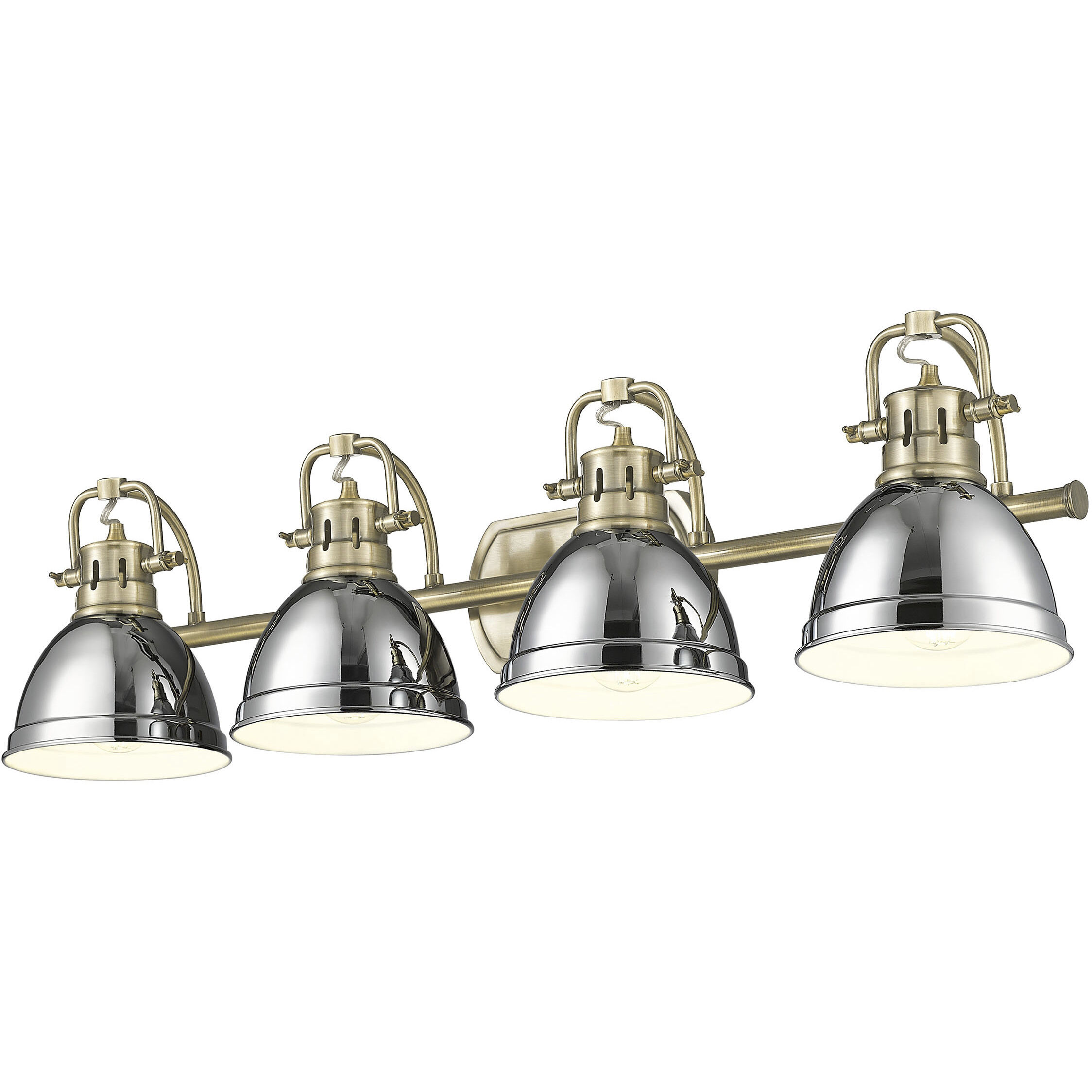 Yep Duncan Vanity Wall Light in Aged Brass, Chrome