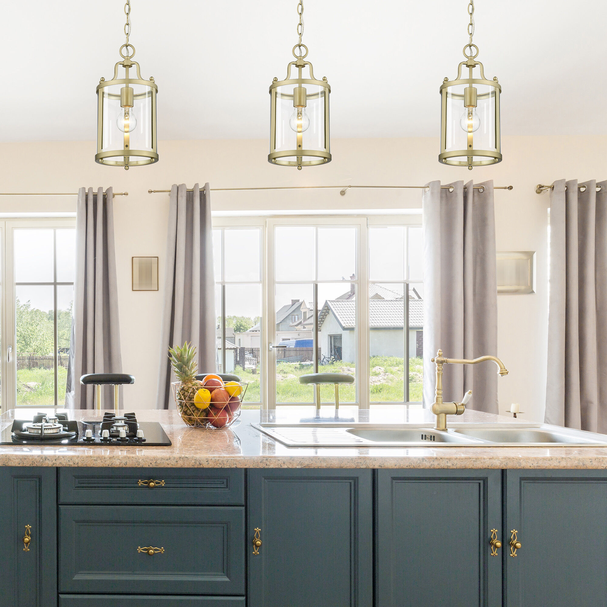 Payton 1 Light 7.25 inch Brushed Champagne Brass Pendant Ceiling Light