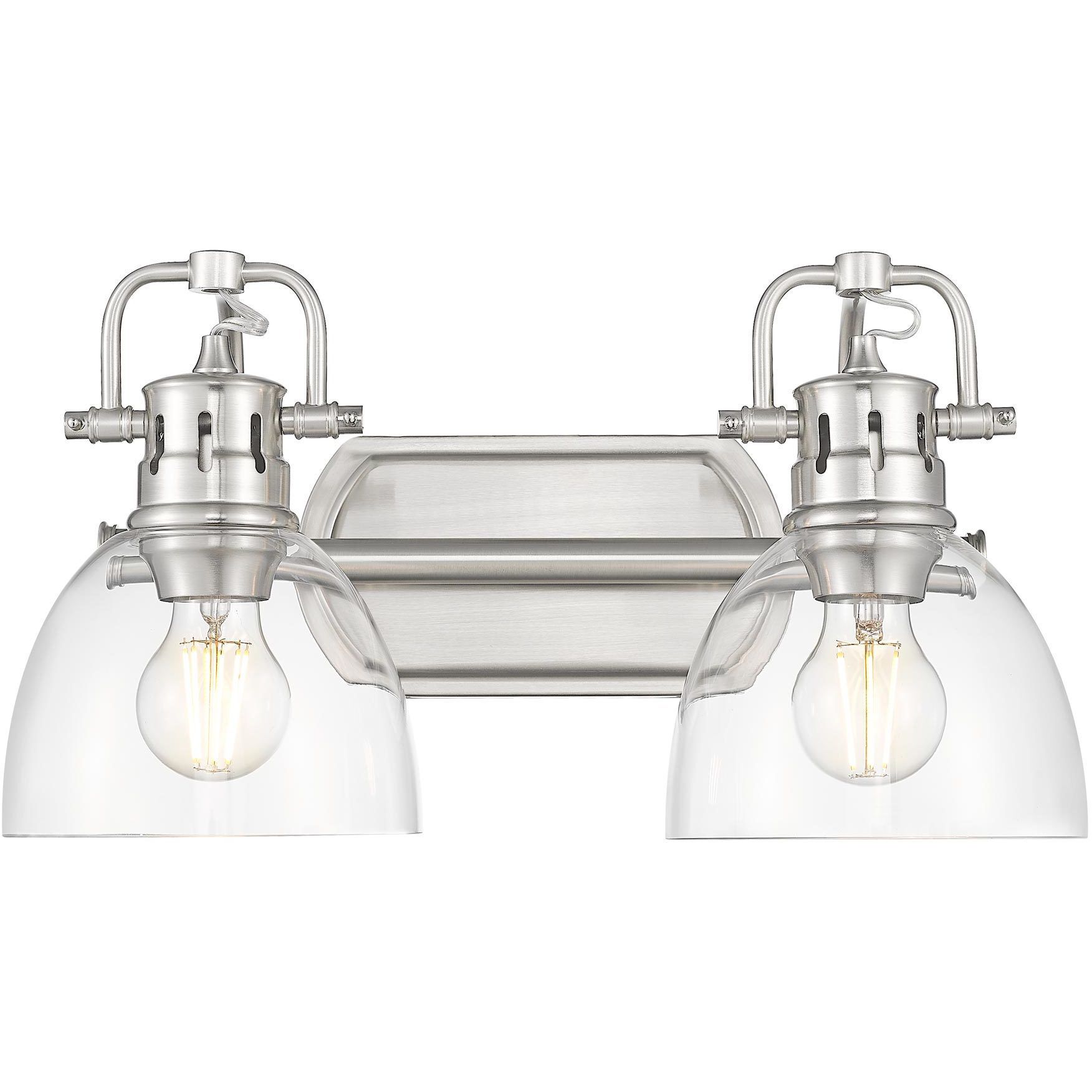 Yep Duncan Vanity Wall Light in Pewter, Clear Glass